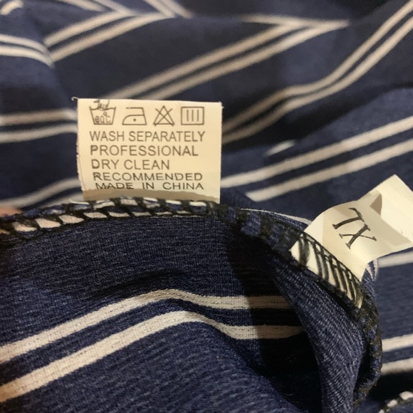 Pinstripe Jumpsuit- Navy and White - Picture 9 of 9